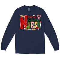 Navy merry christmas nurse Long Sleeve Tee - MaliasSmallBusiness