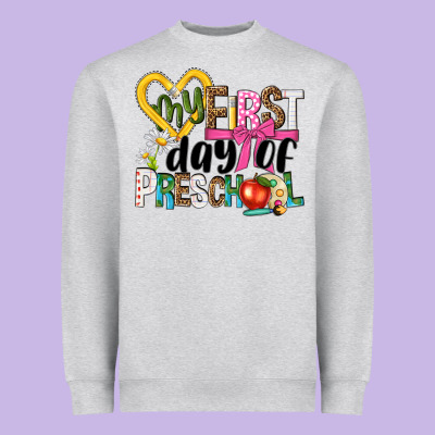 My First Day Of Preschool Heavyweight Sweatshirt Designed By Nancycooperartshop