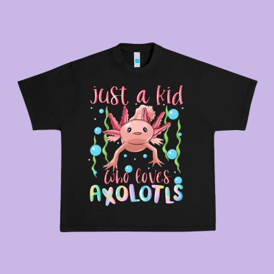 Just A Kid Who Loves Axolotls Urban Heavy Tee Designed By Maliassmallbusiness