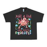 Pigment Black just a kid who loves axolotls Urban Heavy Tee - MaliasSmallBusiness