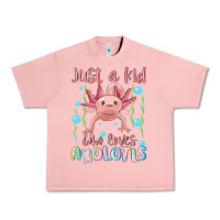 Salmon just a kid who loves axolotls Urban Heavy Tee - MaliasSmallBusiness