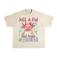 Sandshell just a kid who loves axolotls Urban Heavy Tee - MaliasSmallBusiness