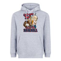 Heather Grey Grab your joe lets go baseball Heavyweight Hoodie - HowdyJamesFarm