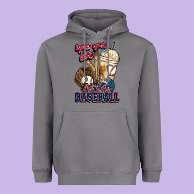 Grab Your Joe Lets Go Baseball Heavyweight Hoodie Designed By Howdyjamesfarm
