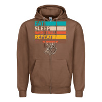 Chestnut Eat Sleep Basketball Repeat Zipper Hoodie - Bettercallsaul