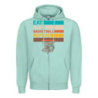 Seafoam Eat Sleep Basketball Repeat Zipper Hoodie - Bettercallsaul