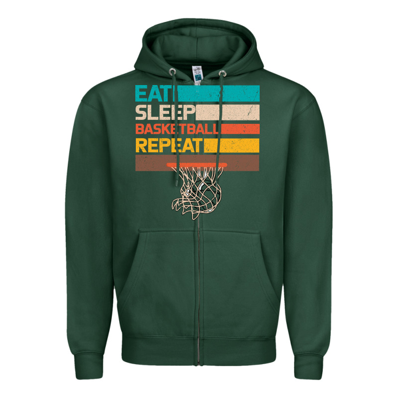 Eat Sleep Basketball Repeat Zipper Hoodie by Bettercallsaul | Teevron