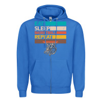 True Royal Eat Sleep Basketball Repeat Zipper Hoodie - Bettercallsaul