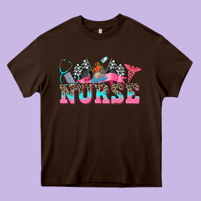 Nurse With Race And Oto Equipment Heavy Core Tee Designed By Adodesignshop