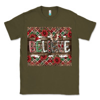 Army Green Believe Classic Tee - CowhideDigitalArt