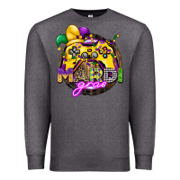 Charcoal Heather mardi gras gamer Premium Sweatshirt - CowGirlArtShop