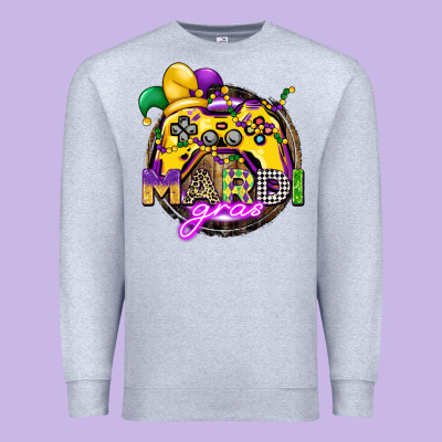 Mardi Gras Gamer Premium Sweatshirt Designed By Cowgirlartshop