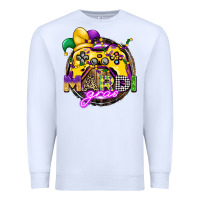 White mardi gras gamer Premium Sweatshirt - CowGirlArtShop