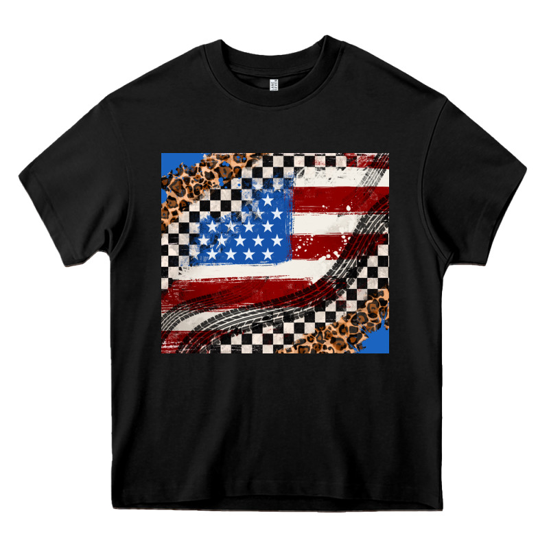 American Flag And Racee Flag Heavy Core Tee by AdoDesignShop | Teevron