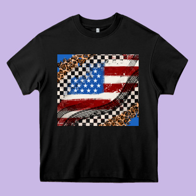 American Flag And Racee Flag Heavy Core Tee Designed By Adodesignshop