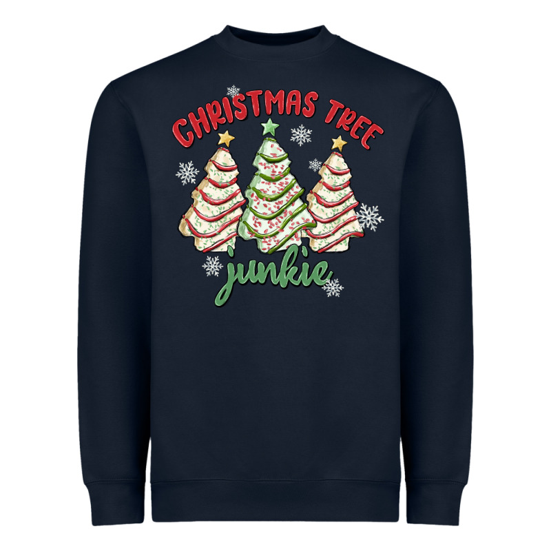 Christmas Tree Junkie Heavyweight Sweatshirt by MaliasSmallBusiness | Teevron