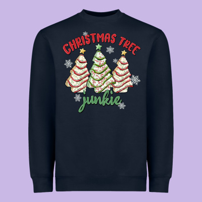 Christmas Tree Junkie Heavyweight Sweatshirt Designed By Maliassmallbusiness