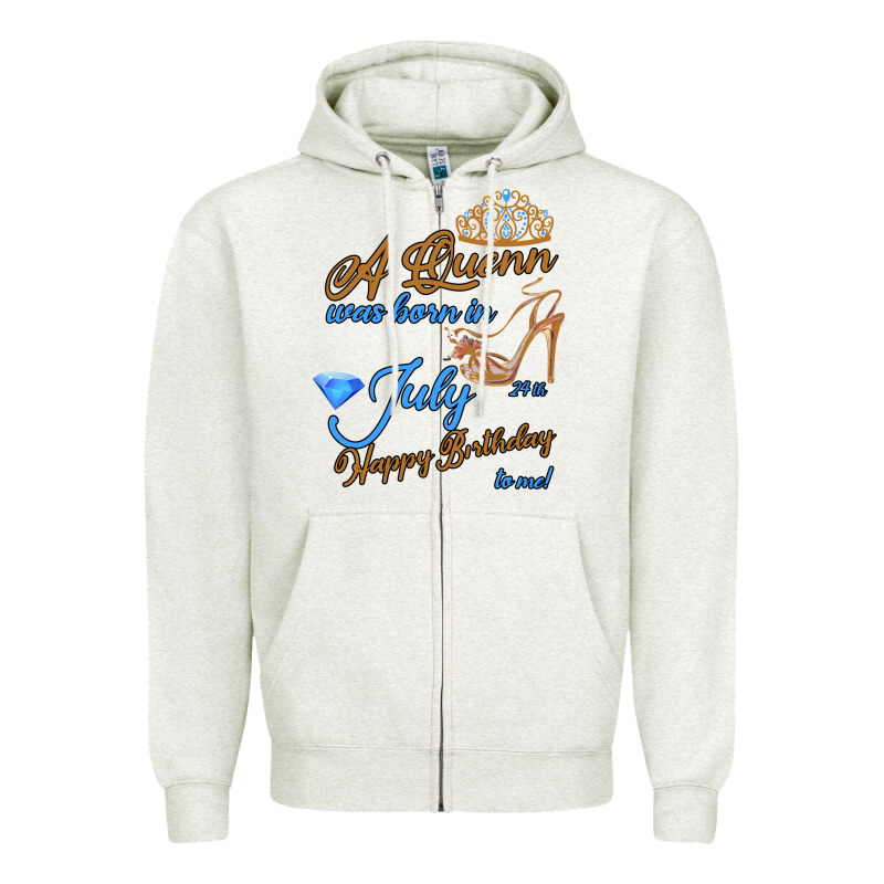 A Queen Was Born In July 24th Happy Birthday Zipper Hoodie by Bettercallsaul | Teevron