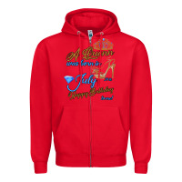 Red A Queen Was Born In July 24th Happy Birthday Zipper Hoodie - Bettercallsaul