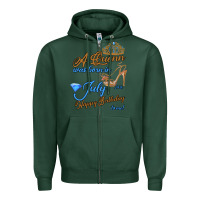 Sports Green A Queen Was Born In July 24th Happy Birthday Zipper Hoodie - Bettercallsaul