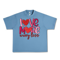 Pebble Blue love more worry less Urban Heavy Tee - MaliasSmallBusiness
