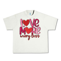 Pistachio love more worry less Urban Heavy Tee - MaliasSmallBusiness
