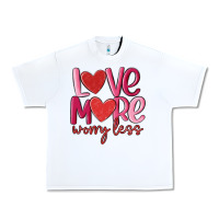 White love more worry less Urban Heavy Tee - MaliasSmallBusiness