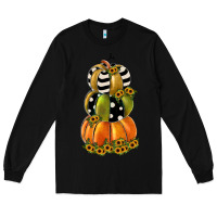 Black pumpkin polka dot, sunflower Long Sleeve Tee - JahusDesignShop