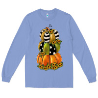 Colony Blue pumpkin polka dot, sunflower Long Sleeve Tee - JahusDesignShop