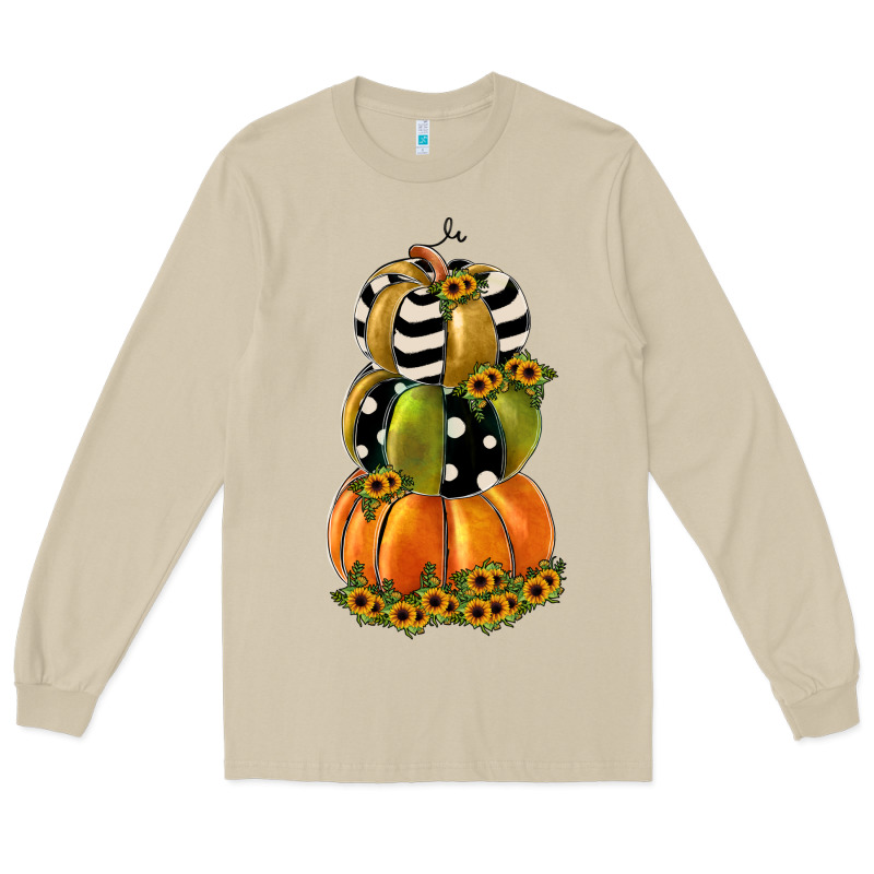 Pumpkin Polka Dot, Sunflower Long Sleeve Tee by JahusDesignShop | Teevron