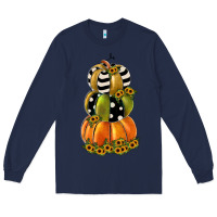 Navy pumpkin polka dot, sunflower Long Sleeve Tee - JahusDesignShop