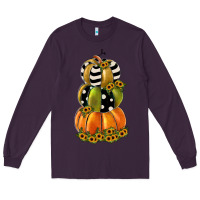 Plum pumpkin polka dot, sunflower Long Sleeve Tee - JahusDesignShop