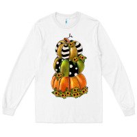 White pumpkin polka dot, sunflower Long Sleeve Tee - JahusDesignShop