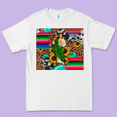 San Judas Leopard Cowhide Gemstone Premium Tee Designed By Jahusdesignshop