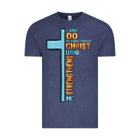 Vintage Denim i can do all things through christ who strengthens Vintage Tee - MaliasSmallBusiness