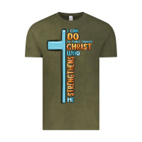 Vintage Olive i can do all things through christ who strengthens Vintage Tee - MaliasSmallBusiness
