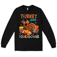 Black turkey and touchdowns Long Sleeve Tee - MaliasSmallBusiness