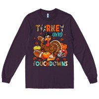 Plum turkey and touchdowns Long Sleeve Tee - MaliasSmallBusiness