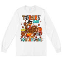 White turkey and touchdowns Long Sleeve Tee - MaliasSmallBusiness