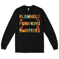 Black flannels hayrides pumpkinsbonfires Long Sleeve Tee - MaliasSmallBusiness