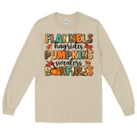 Mushroom flannels hayrides pumpkinsbonfires Long Sleeve Tee - MaliasSmallBusiness