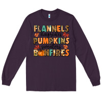 Plum flannels hayrides pumpkinsbonfires Long Sleeve Tee - MaliasSmallBusiness