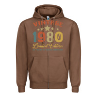 Chestnut Vintage 1980 Clothes 40 Years Old Retro 40th Birthday Zipper Hoodie - Bettercallsaul