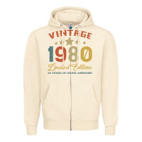 Sandshell Vintage 1980 Clothes 40 Years Old Retro 40th Birthday Zipper Hoodie - Bettercallsaul