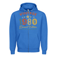 True Royal Vintage 1980 Clothes 40 Years Old Retro 40th Birthday Zipper Hoodie - Bettercallsaul