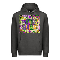 Charcoal Heather mardi gras Premium Hoodie - CowGirlArtShop