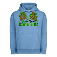 Pigment Pebble Blue Shake Your Shamrocks Urban Hoodie - FaDigitalArtStudio