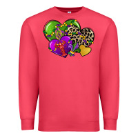 Cardinal mardi gras hearts cg (1) Premium Sweatshirt - CowGirlArtShop