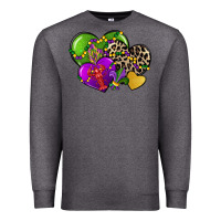 Charcoal Heather mardi gras hearts cg (1) Premium Sweatshirt - CowGirlArtShop