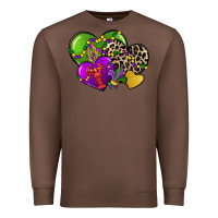 Chestnut mardi gras hearts cg (1) Premium Sweatshirt - CowGirlArtShop